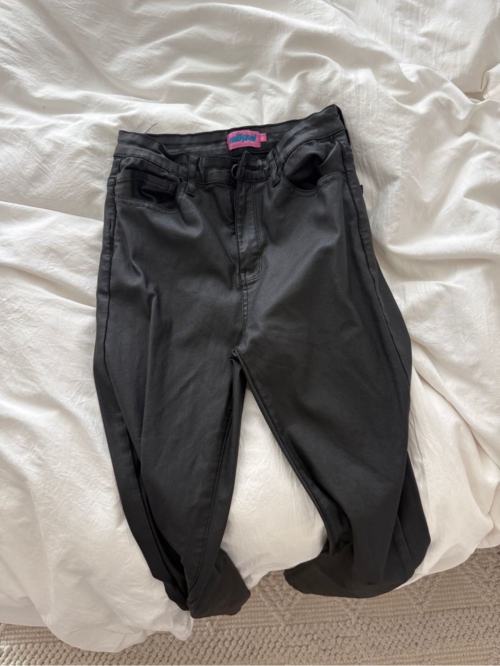 Edikted Black Women Leather Flare Pant